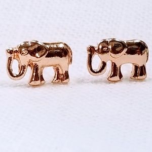 NEW 7mm Gold Elephant  Stud Earrings